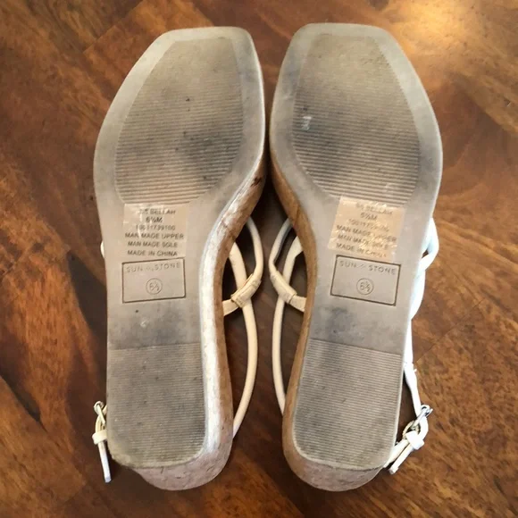 Cute strappy white platform sandals by sun + stone - Picture 8 of 10